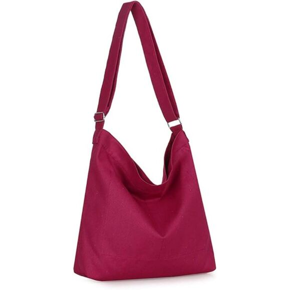 Women Persian Plum Imported Canvas Retro Large Size Shoulder Crossbody Tote Bag - Picture 2 of 4